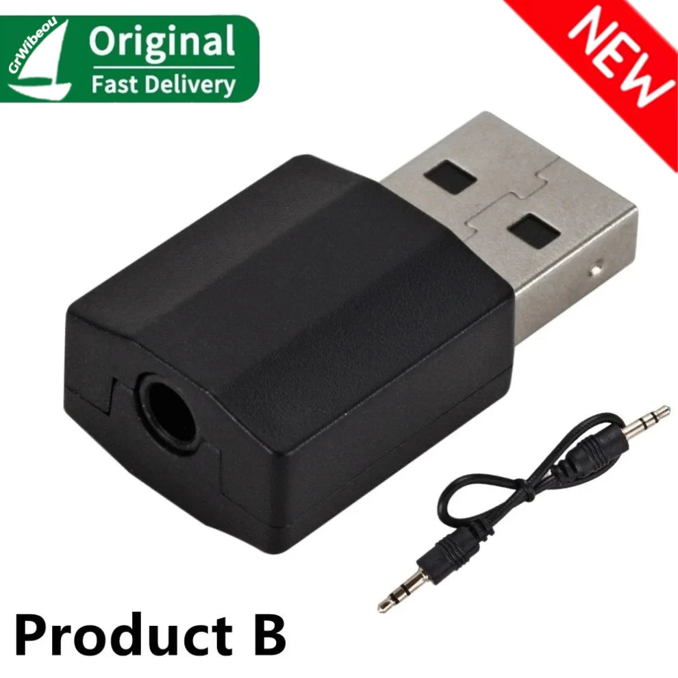 2 in 1 USB Bluetooth 5.0 Adapter Bluetooth Receiver USB Dongle Adapter Bluetooth 5.0 Audio Adapter Transmitter for Laptop Car