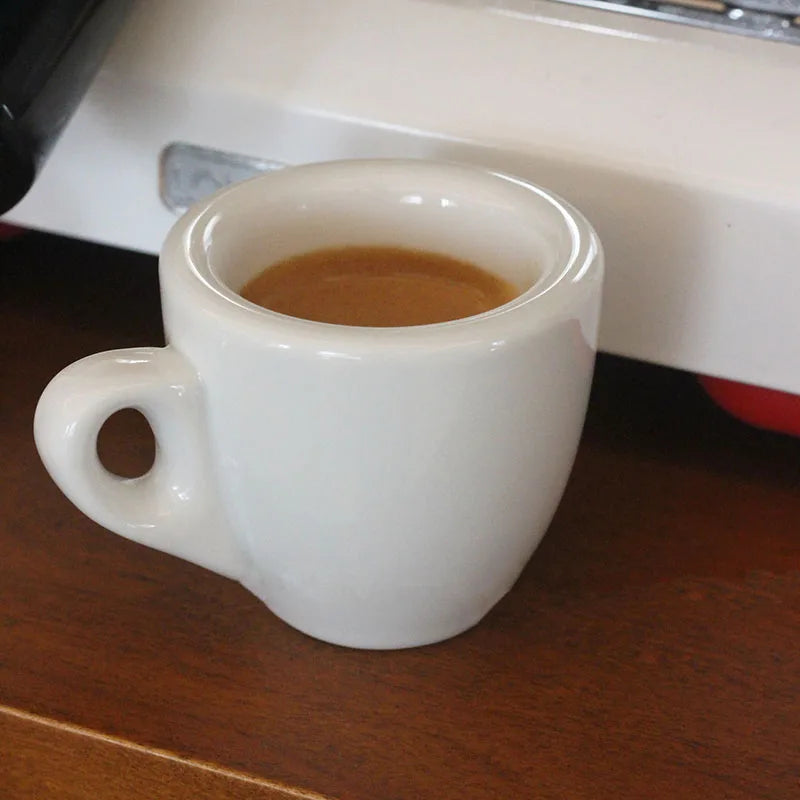 50ML Ceramic Espresso Cups with Thick Design for Single Cup 9mm Cup Wall Long Lasting Insulation Espresso Barista Accessories
