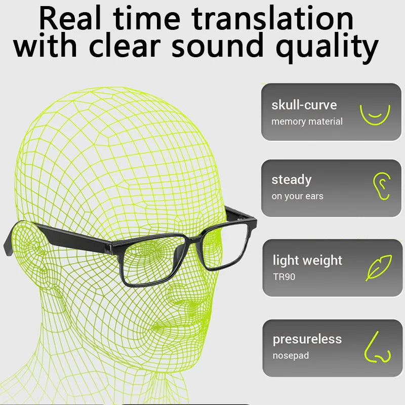 X32 translation glasses AI intelligent translation sunglasses Bluetooth audio glasses translation earphones 3-in-1 package