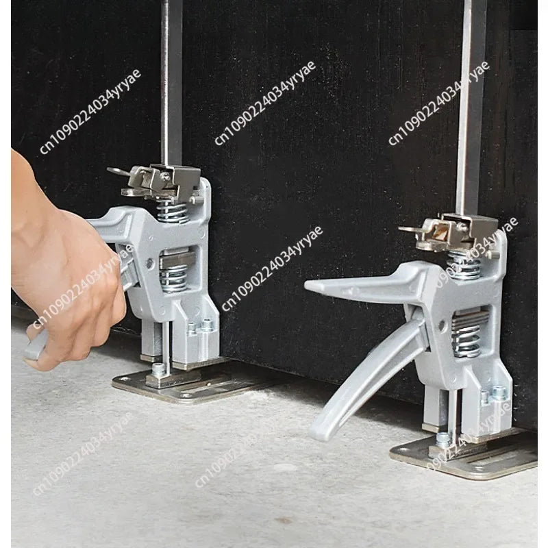 Cabinet door installation aids, door and window installation artifacts, furniture ceiling height devices