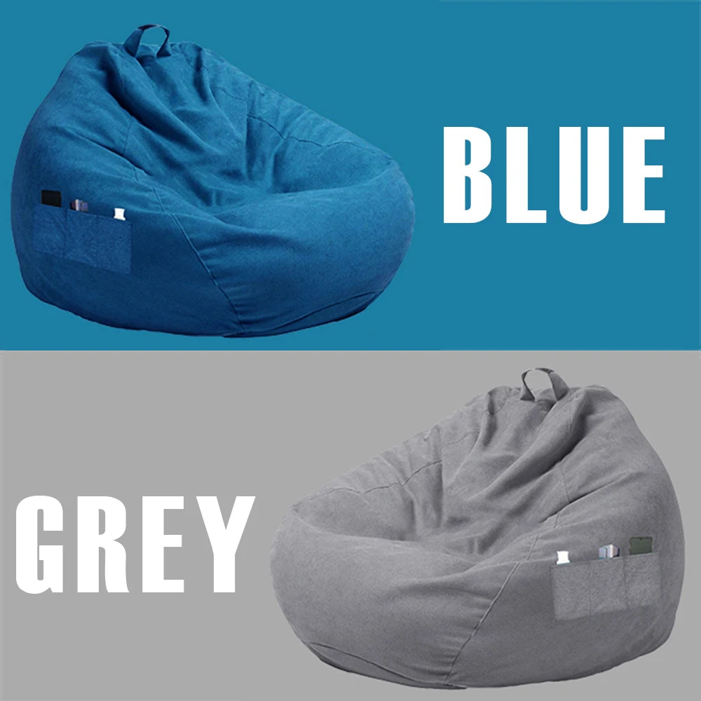 New Bean Bag Chair Sofa Cover Soft Comfortable Sofa Chair Protection Cover with Storage Bag without Filler Furniture Accessories