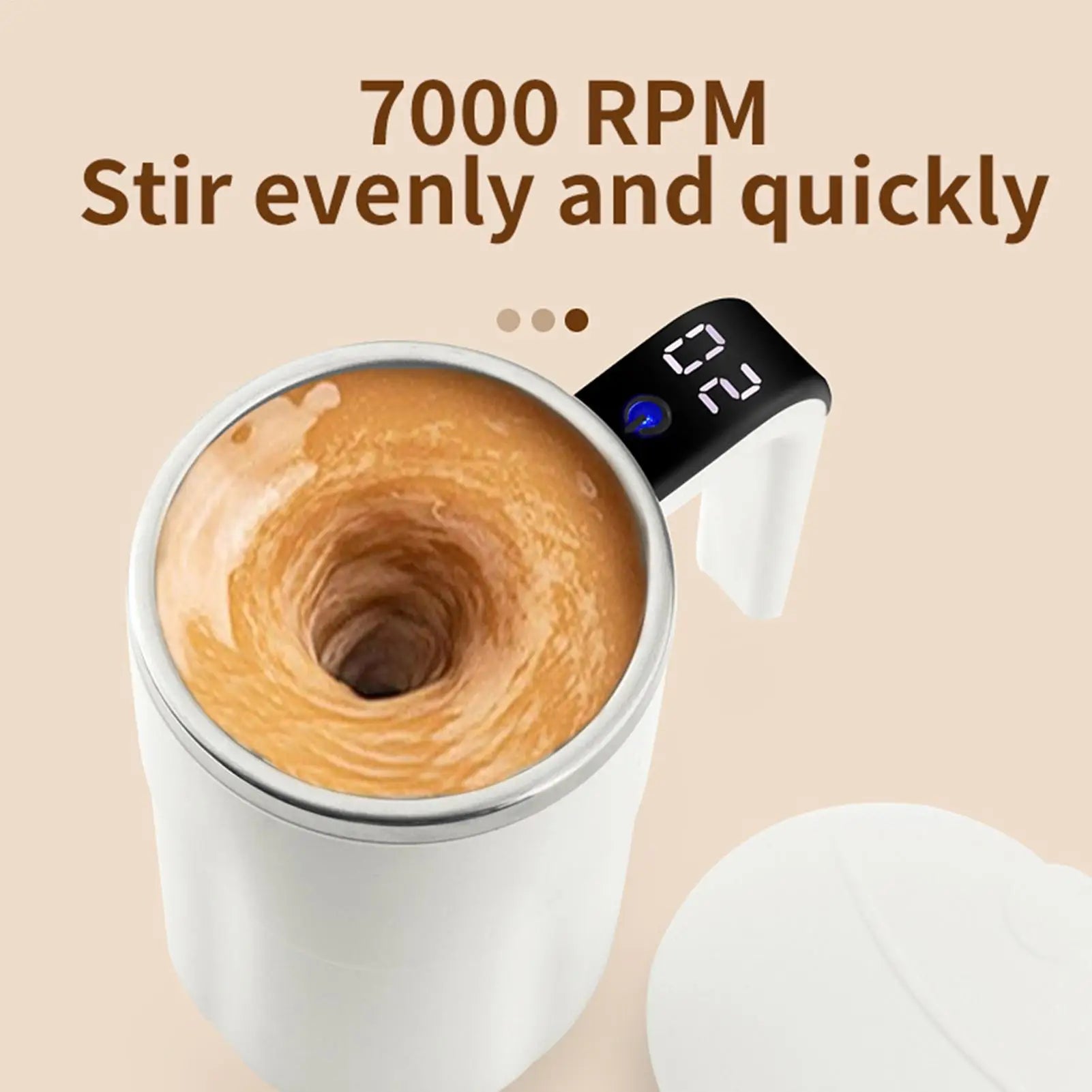 Self Stirring Mug Smart Coffee Cup with Temperature Display Rechargeable for Hot Chocolate Matcha Latte Protein Shake Mixing