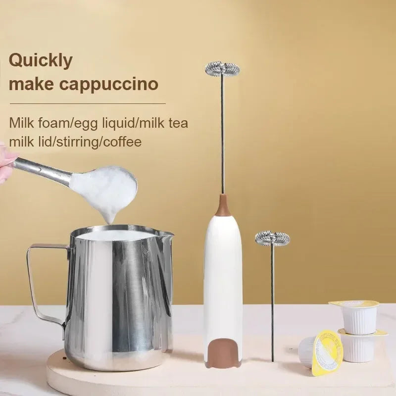 Electric Milk Frother Machine - Kitchen Drink Foamer Mixer Stirrer for Coffee Cappuccino Creamer Frothy Blend Whisker Egg Beater