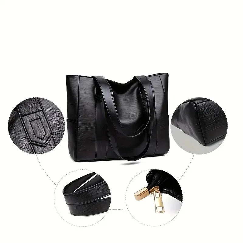 Vintage large capacity canvas women's handbag shoulder bag commuting work leisure handbag travel shopping bag