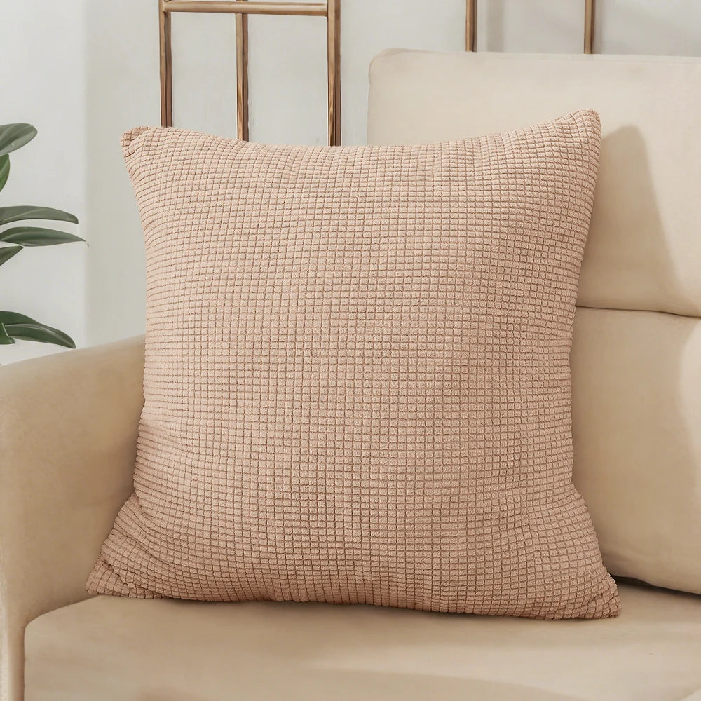 40x40 45x45 50x50 Solid Color Jacquard Pillow Cover for Sofa Office Waist Cushion Cover Home Decorative Pillowcase Decoration