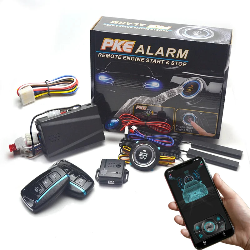 Remote Starter and Car Alarm Smart App Remote Start Stop System for Cars Engine Push Start System with Auto Ignition Button