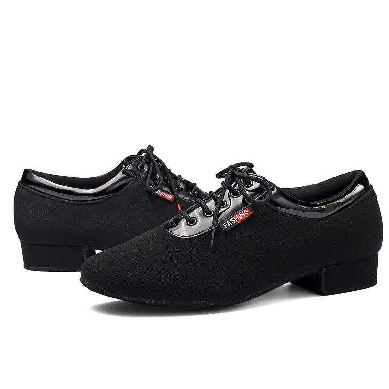 XIHAHA Men Oxford Cloth Standard Dance Ballroom Cloth Straight Outsole Practice Competition Modern Dancing Sport Shoes Sneakers