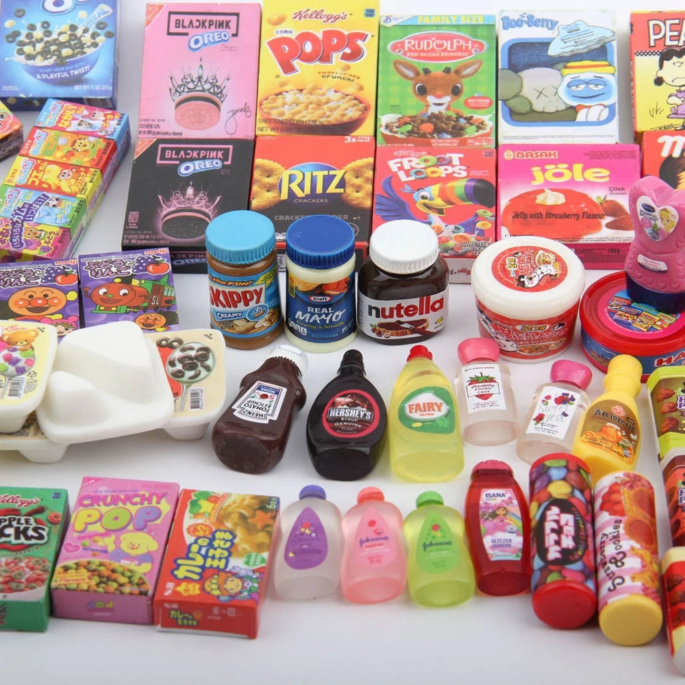 1/12 Or 1/6 Dollhouse Miniature Supermarket  Daily Necessities Snacks Cookies Chocolate Sauce Jam For Blyth Doll Accessories Toy