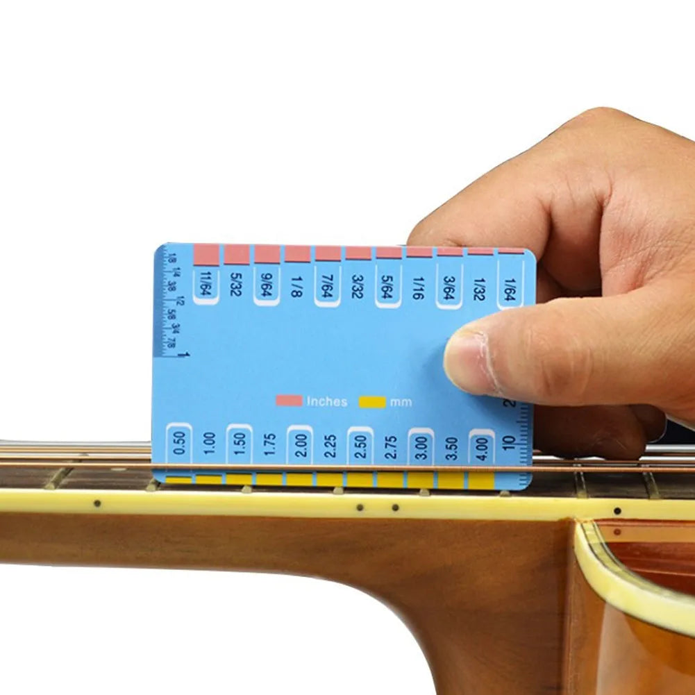 Guitar String Gauge 3.3 X 2.1inch Plastic Ruler.Stainless Steel/Durable/Used For Acoustic/Electric Guitar/Bass Musical Parts