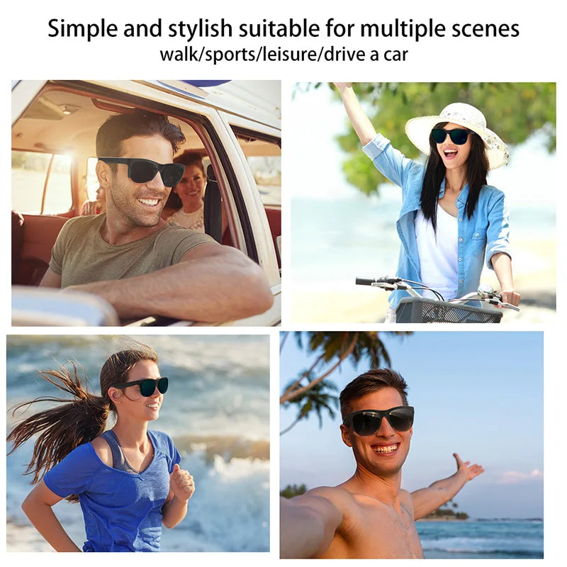 New Smart Bluetooth V5.3 Sunglasses Glasses Call Outdoor Sports Headphones HIFI Black Technology Anti-touch UV For Men And Women