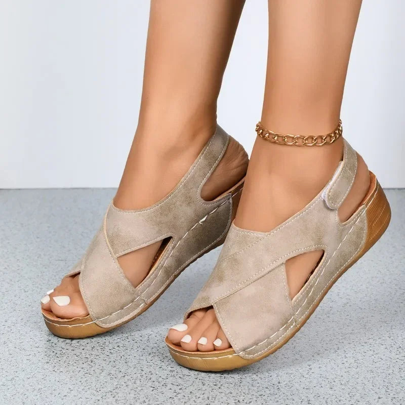 Ladies Shoes 2025 Summer Outdoor Casual Women's Sandals Open Toe Plus Size Daily Light Comfortable Beach Platform Wedge Sandals