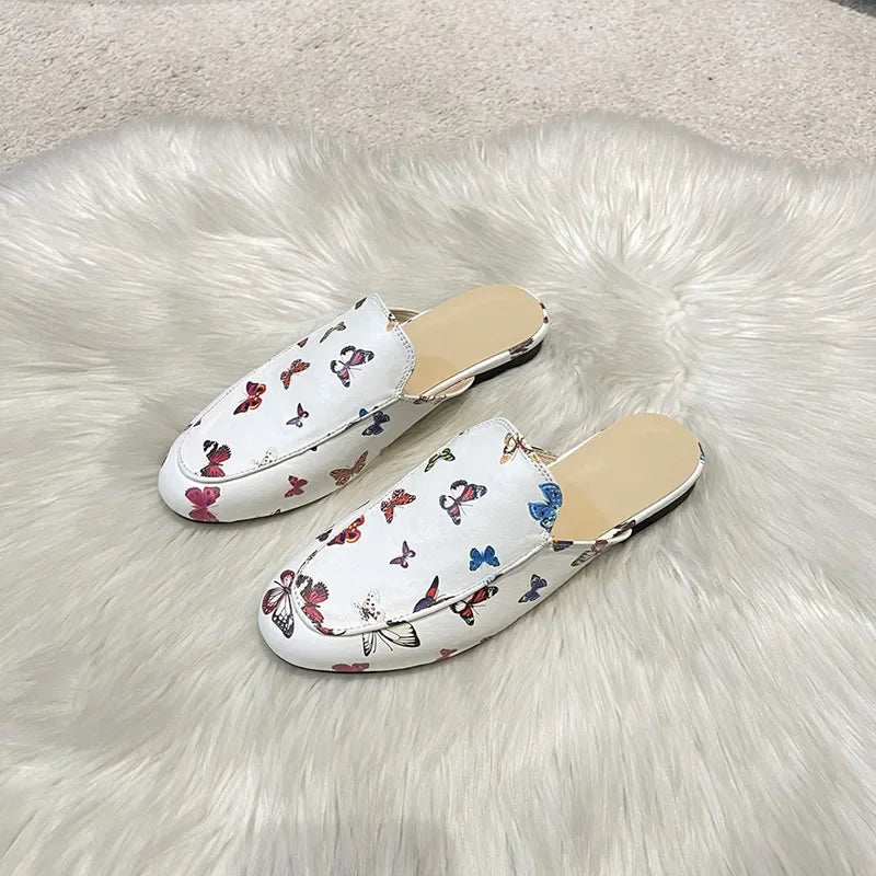 Baotou Half Slippers Women Summer Wear Muller Shoes 2025 New Flat Sandals