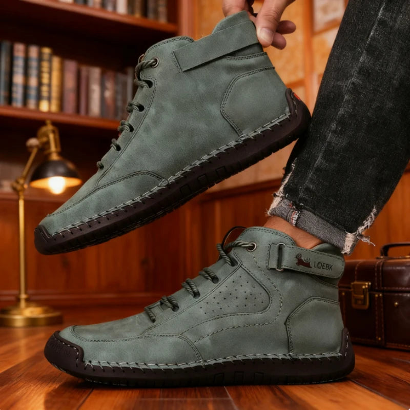 Men's High Top Boots Fashionable Handmade Sewn Buckle Casual Shoes Comfortable Fashionable Daily Walking Outdoor Adventure Boots