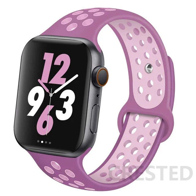 Silicone Strap For Apple Watch Band 45mm 44mm 40mm 49mm 41mm 38mm 42mm Sport bracelet iWatch Ultra 2 Series 9 8 7 6 se for nike