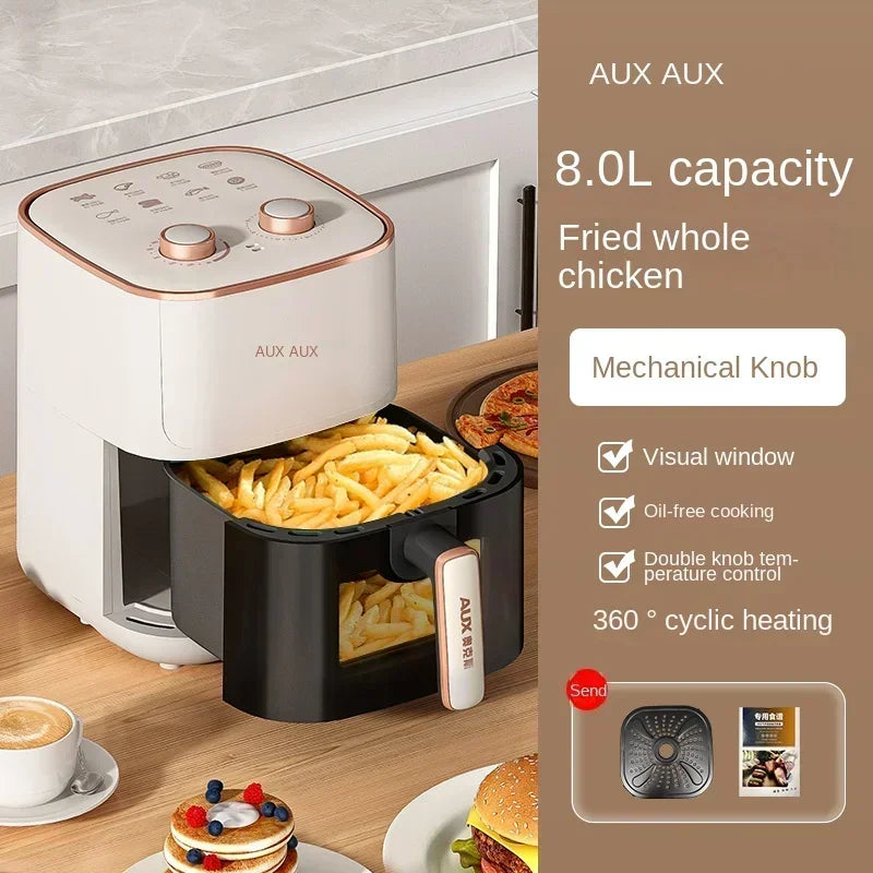 220V AUX Air Fryer and Oven Combo: Multifunctional, Fully Automatic, No Oil Technology, Easy-to-clean AB