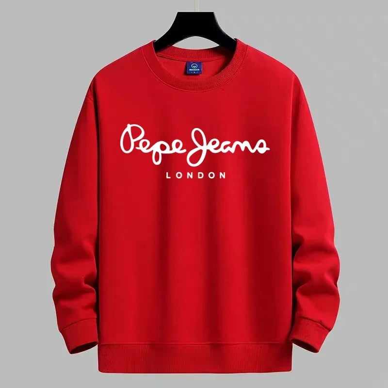 -Pepe Jeans London Vintage Round Neck Hoodie, Suitable for Both Adults and Children! Fashionable Boutique Top! Minimalist Style