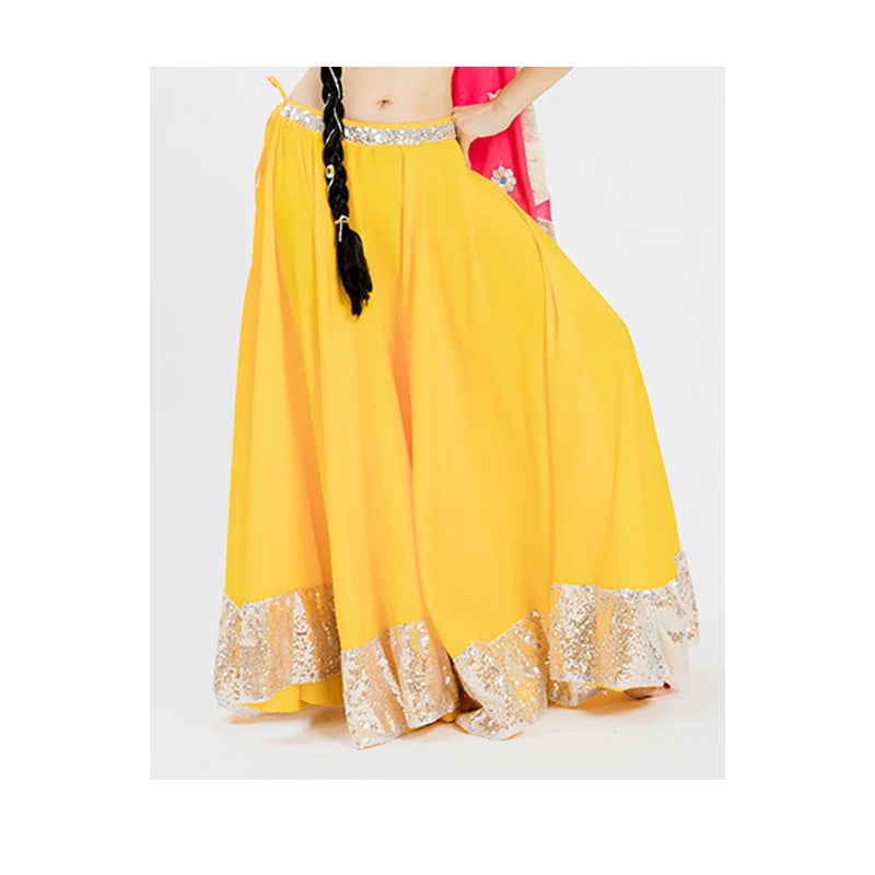 Indian Dance Skirt For Women Adult Big Swing Saree Clothes Oriental Dance Stage Performance Costumes 720 Degree Skirt DQL6990