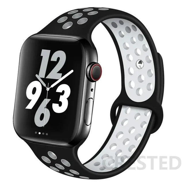 Silicone Strap For Apple Watch Band 45mm 44mm 40mm 49mm 41mm 38mm 42mm Sport bracelet iWatch Ultra 2 Series 9 8 7 6 se for nike
