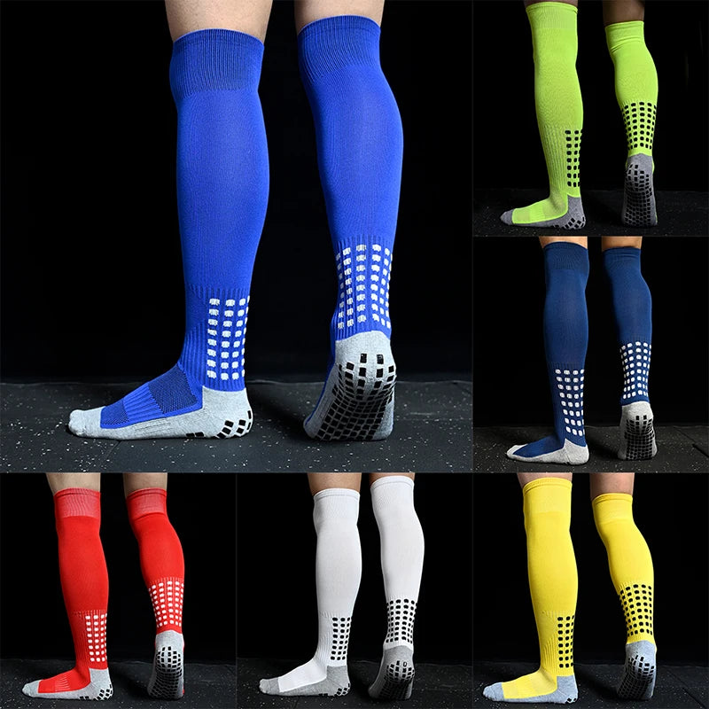 Sports Training Long Football Socks Men's Non-Slip Soccer Socks Breathable Knee High Towel Bottom Stockings For Cycling Hiking