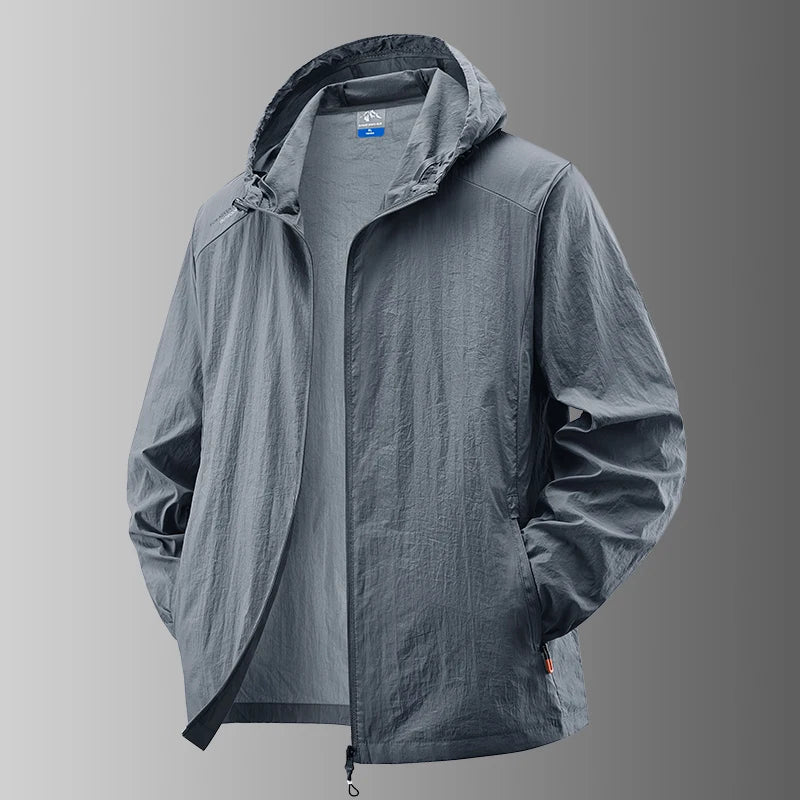Summer Waterproof Hiking Jackets Men Fishing Cycling Hooded Gym Sports Running Coat Outdoor Sun-Protective Thin Jacket Clothing