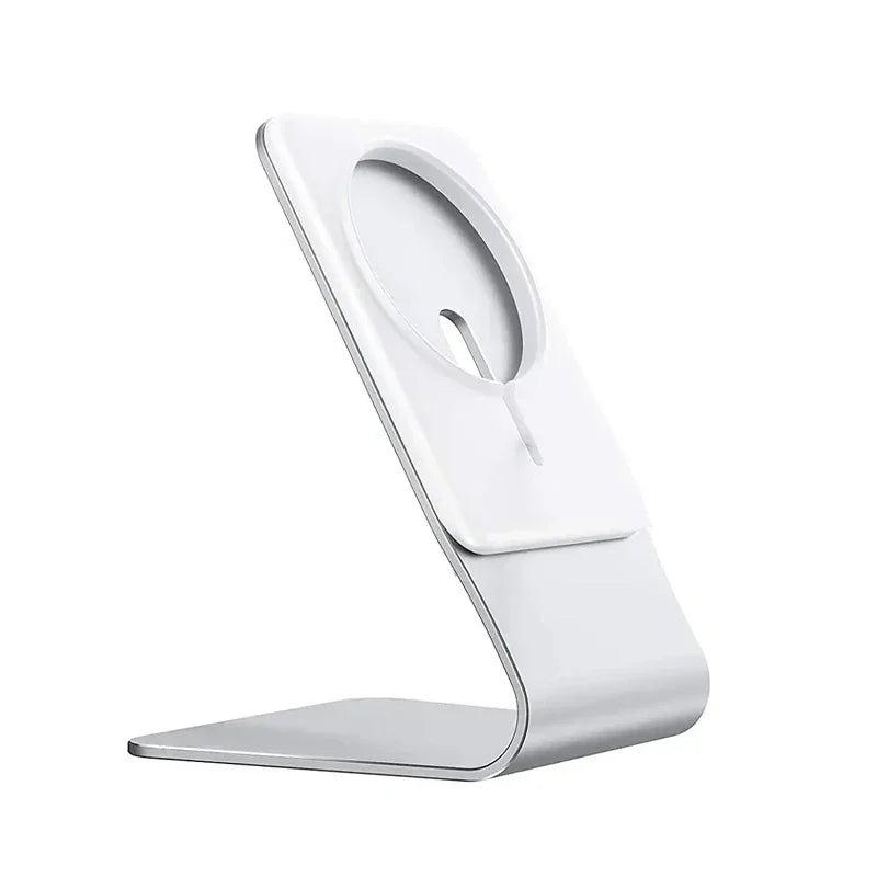 Desktop Mobile Phone Stand Aluminum Alloy Desk Holder For Magsafe Charger iPhone 16/15/14/13/12 Pro Max(NO Charger Included)