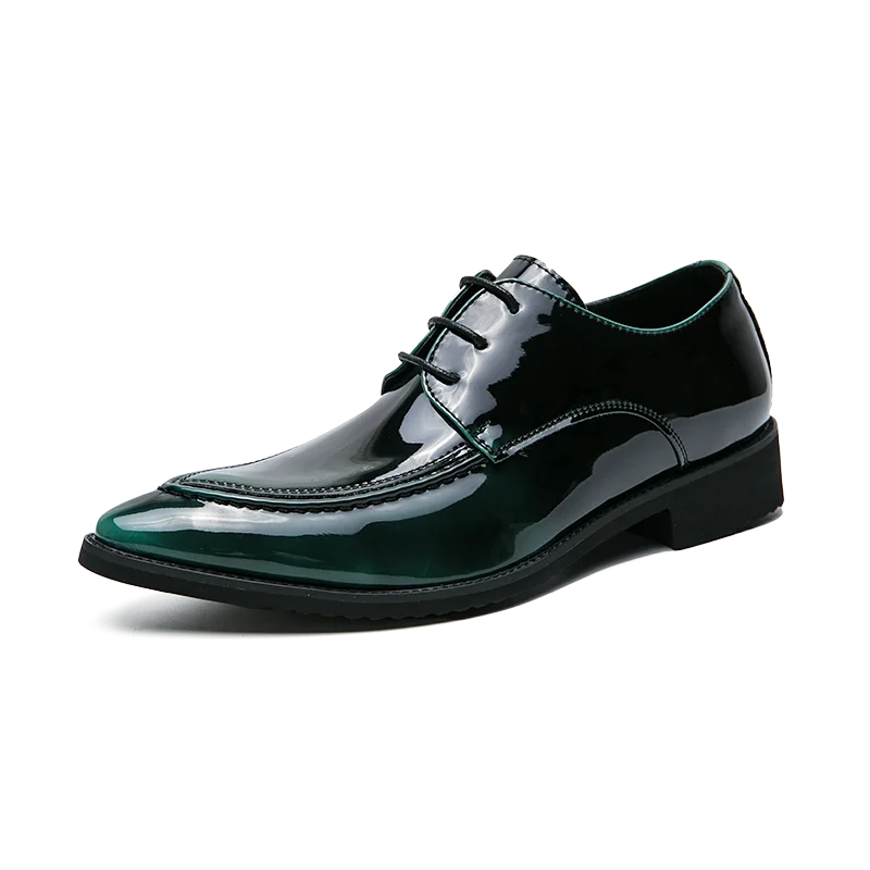 Hot Selling Luxury Banquet Dress Shoes Europe America Men's Pointed Business Shoes Glossy Black Men's Work Leisure Shoes