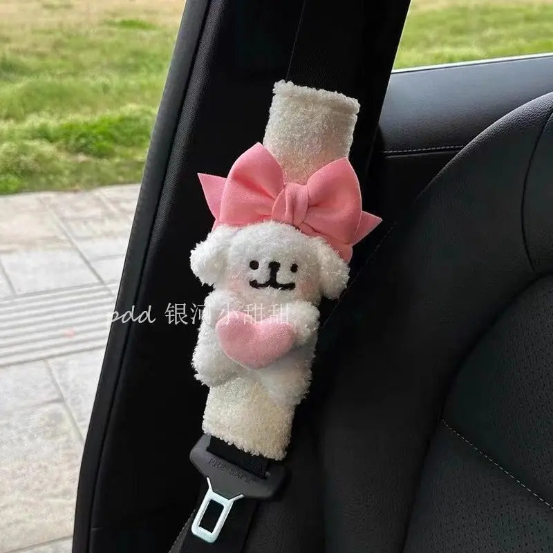 Cute love puppy car seat belt shoulder cover cute car interior girl car