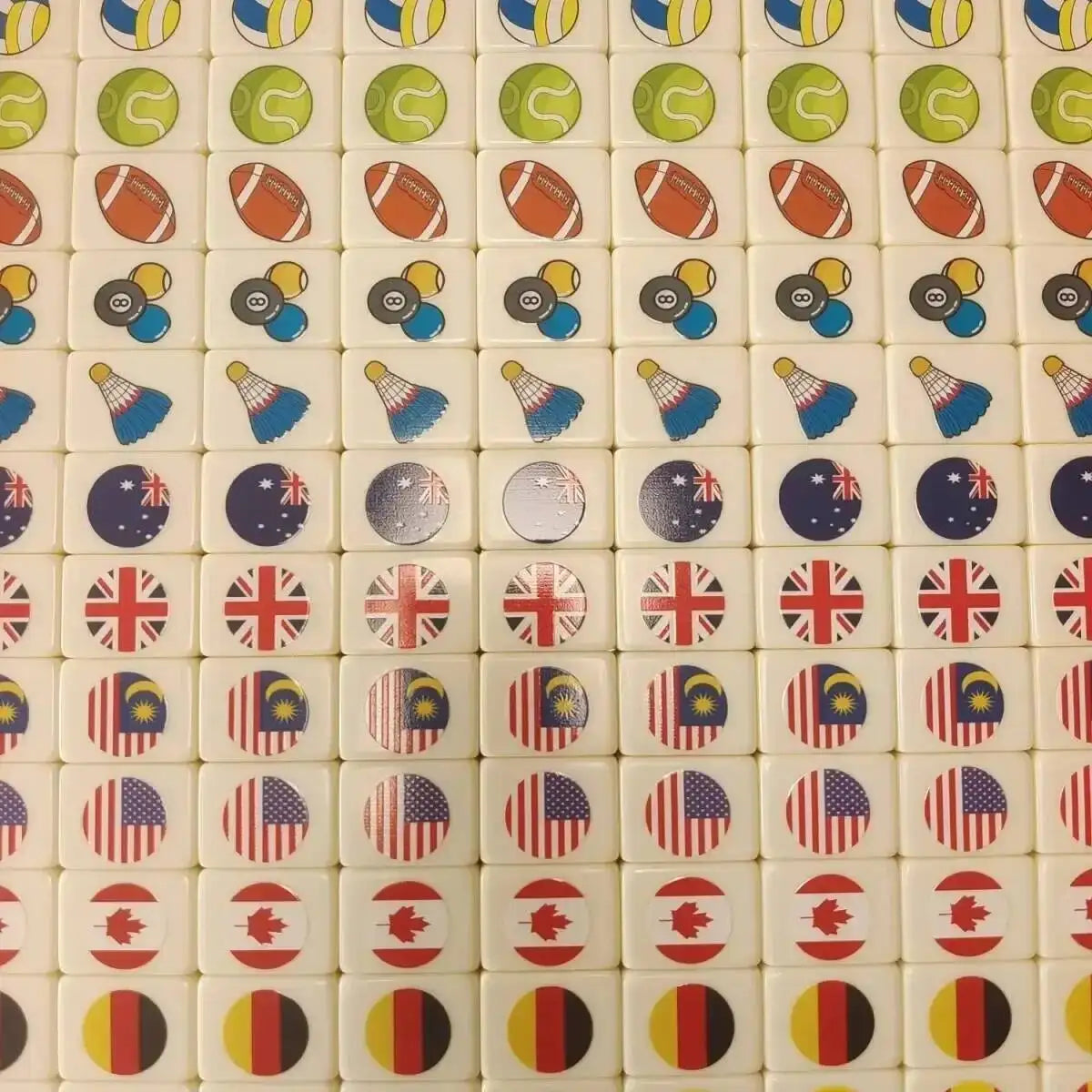Hot Tiktok 64 Blocks Seaside Escape Mahjong With Flag Pattern Two Players Party Game Funny Parent Child Toy For Kids Gift
