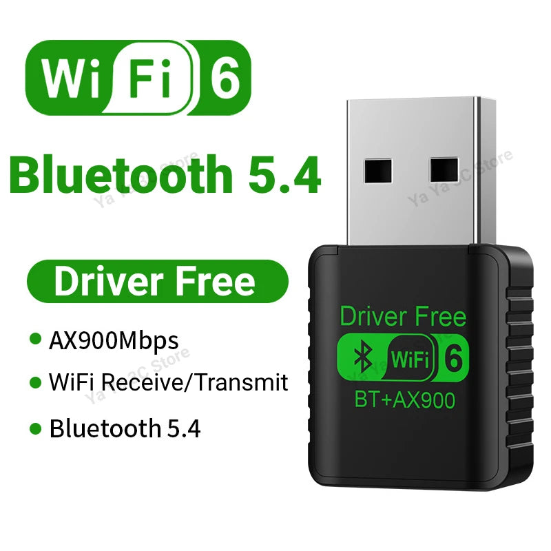 900Mbps USB WiFi Bluetooth 5.4 Adapter 2in1 Dongle Dual Band 2.4G 5GHz USB WiFi 6 Network Wireless Wlan Receiver DRIVER FREE - Free Item