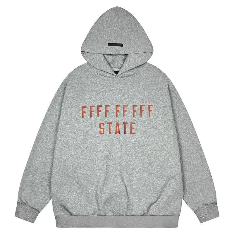 The Back To School Collection Fashion State Letter Print Hoodie Men Women High Quakity Loose Sweatshirts Autumn Fleece Hoodies