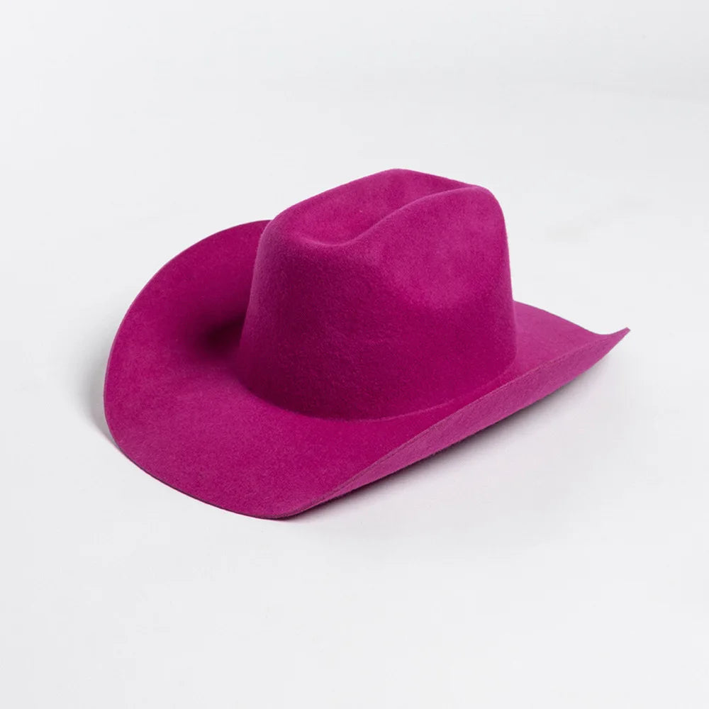 USPOP 100% Wool Cowboy Hat Unisex Wide Brim Felt Hat Solid Color Classic Fedora Style Multiple Sizes S–XL Autumn Winter