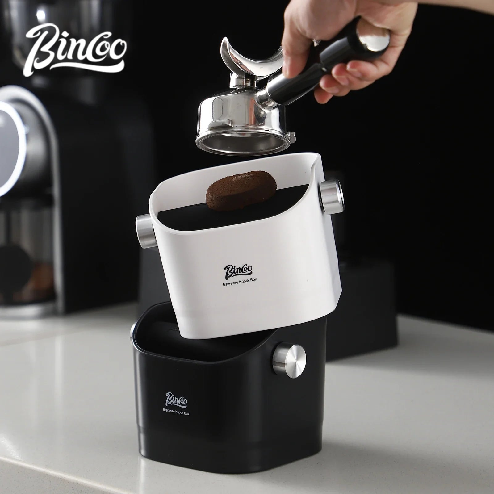 Bincoo Coffee Knock Box 0.8L Espresso Grounds Container Anti Slip Espresso Dump Bin Grind Beveled Barista Goods Cafe Accessories