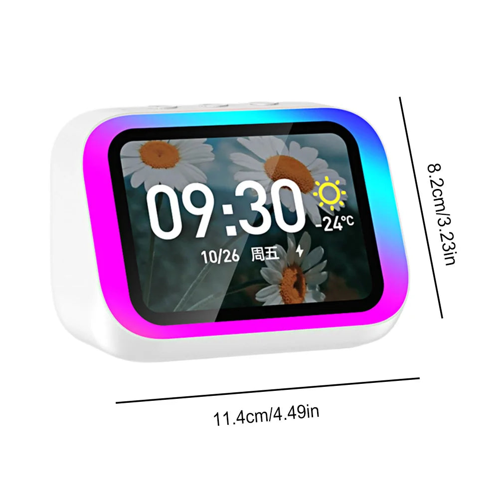 Smart Speaker with HD Display AI Voice Assistant Bluetooth 5.4 Music Player Weather Show Hands Free Calling Custom Photo Album