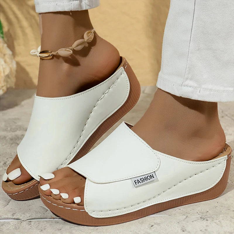 Women's Sandals Peep Toe Summer Sandals Shoes Women Heels Sandalias Mujer 2025 New Shoes Summer Slippers Wedges Footwear Female