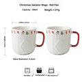 2Pcs/Set 12oz Ceramic Espresso Cups Porcelain Coffee Mugs Set for Tea Latte Cafe Mocha Couple Cozy Sweater Cups Christmas Gift L