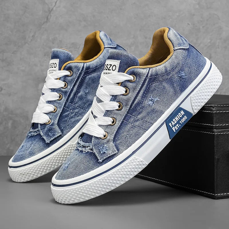 Men Casual Sports Shoes Canvas Retro Breathable Comfortable Anti Slip Thick Platform Outdoor Running Shoes Zapatillas 2026