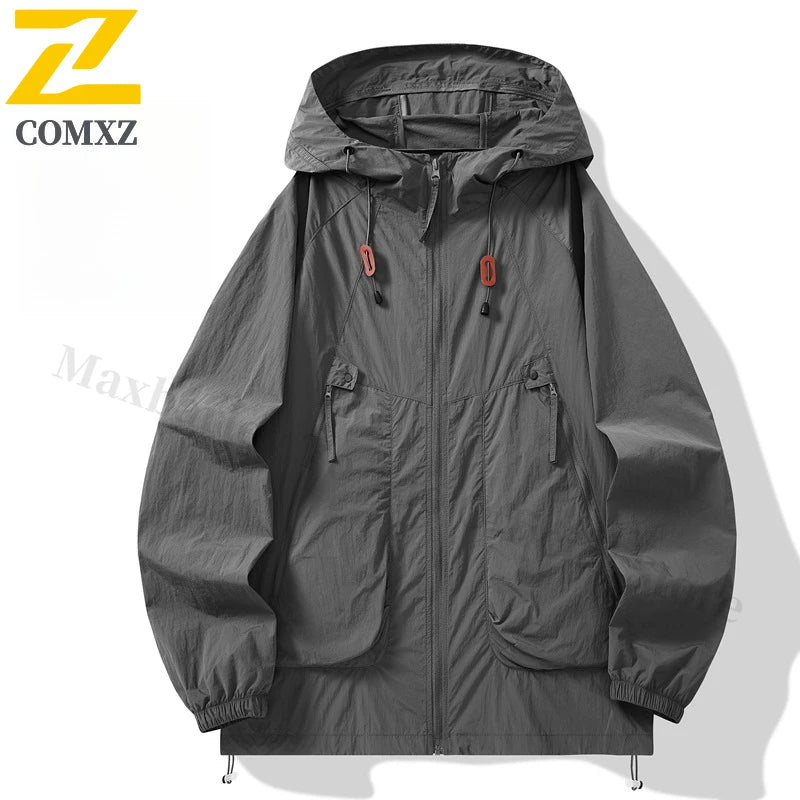 Summer UV Protection Hooded Jacket Unisex UPF50+ Ultra Thin Ice Silk Fishing Skin Coat with Quick-Dry Technology Outdoor Sports