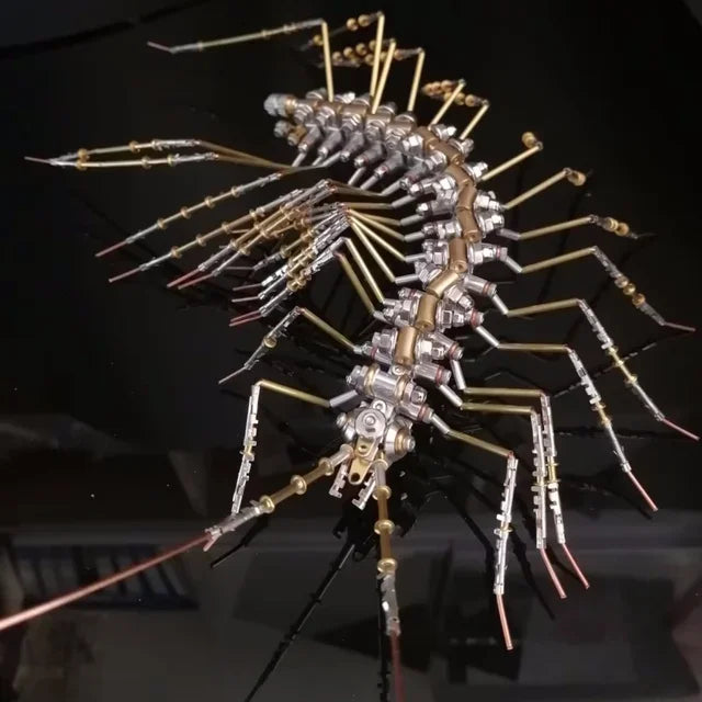 Metal Assembled Insect Ocean Player Spider Dragonfly Mosquito Punk Decorative Gift 3D DIY Tight Mechanical Insect Science Museu