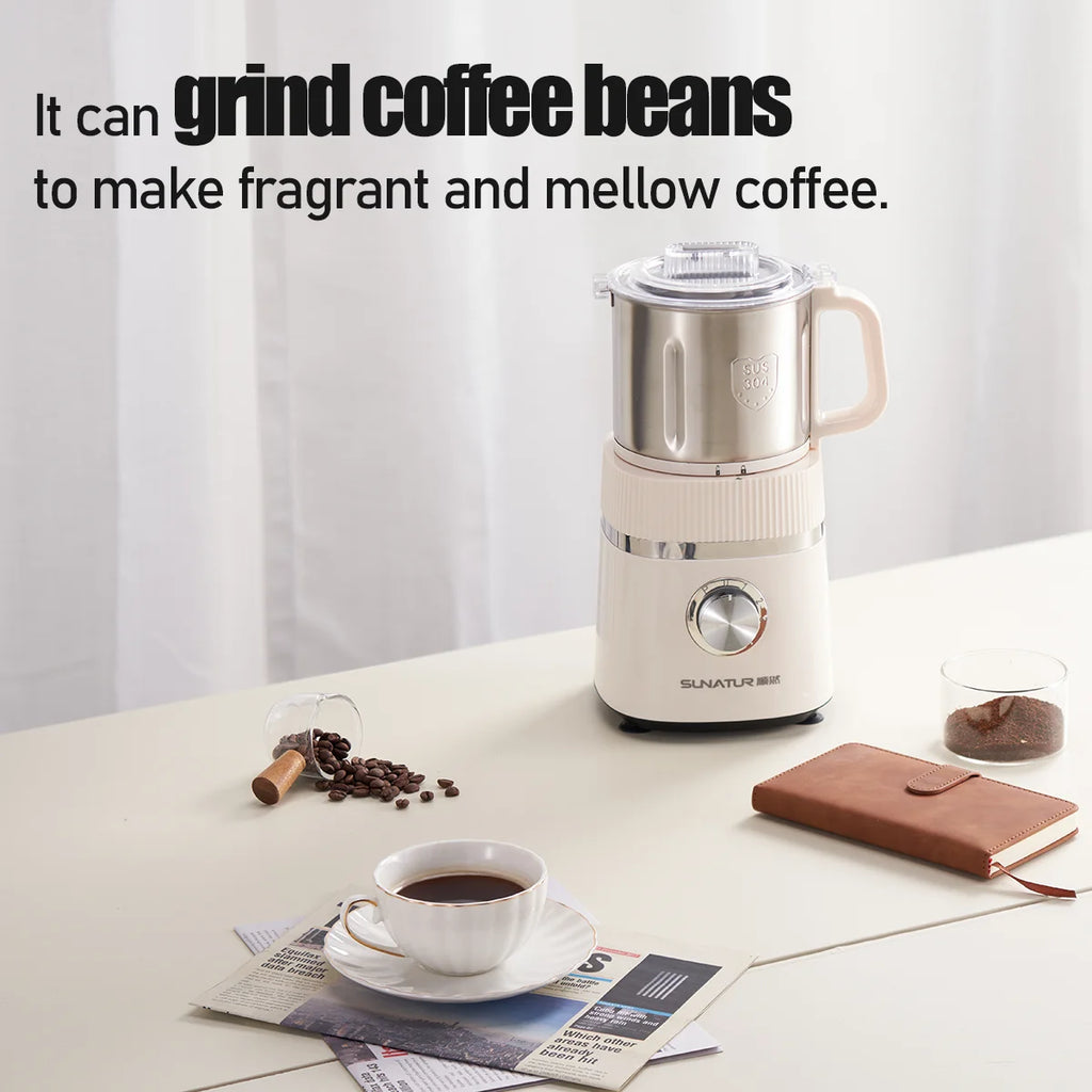 SUNATUR 500W Home Use Food Processor Multifunctional Kitchen Grinder for Coffee Spices Baby Food with Large Capacity