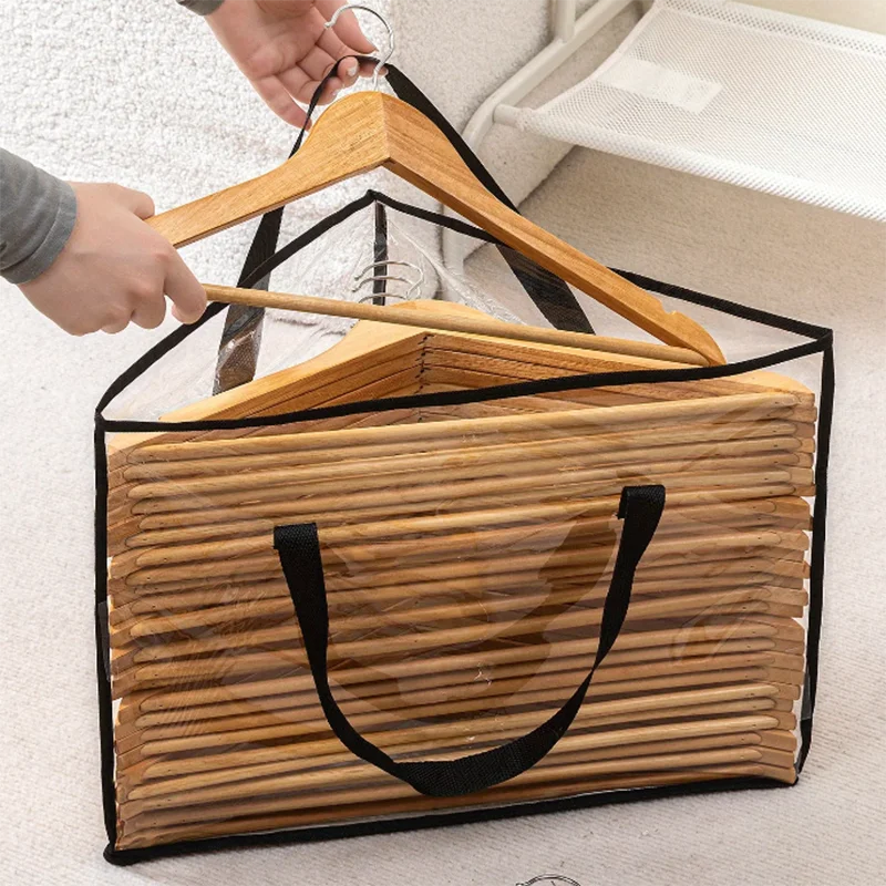 Hanger Storage Bag, Clothes Hanger Organizer Holder for Space Saving, Hanger Triangle or Square Storage Bag with Handles