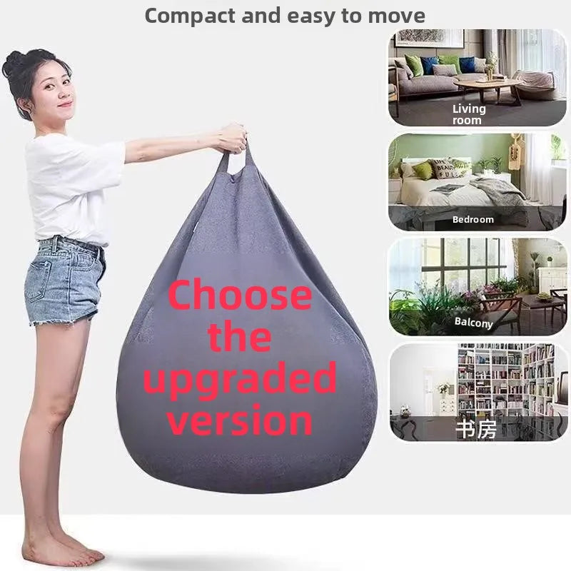 Lazy Sofa Cover Bean Bag  Pure Color Storage Bag for Old Clothes Semi-Finished Product Dustproof Family Organizer