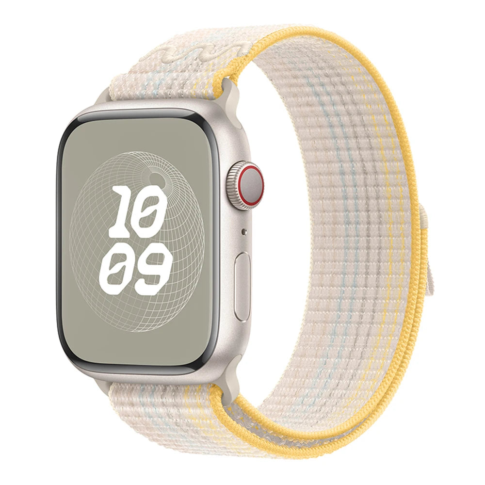 Nylon Loop Sport Strap For Apple Watch Band Ultra 49mm 45mm 40/44mm 41mm 38/42mm Bracelet For Nike iWatch 9 8 7 6 5 SE Watchband