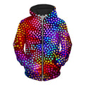 Cool Colorful Pattern Zip Hoodie Personality Street Harajuku Fashion Hooded Coat 3d Print Striped Dot 2024 Spring New Hoodies