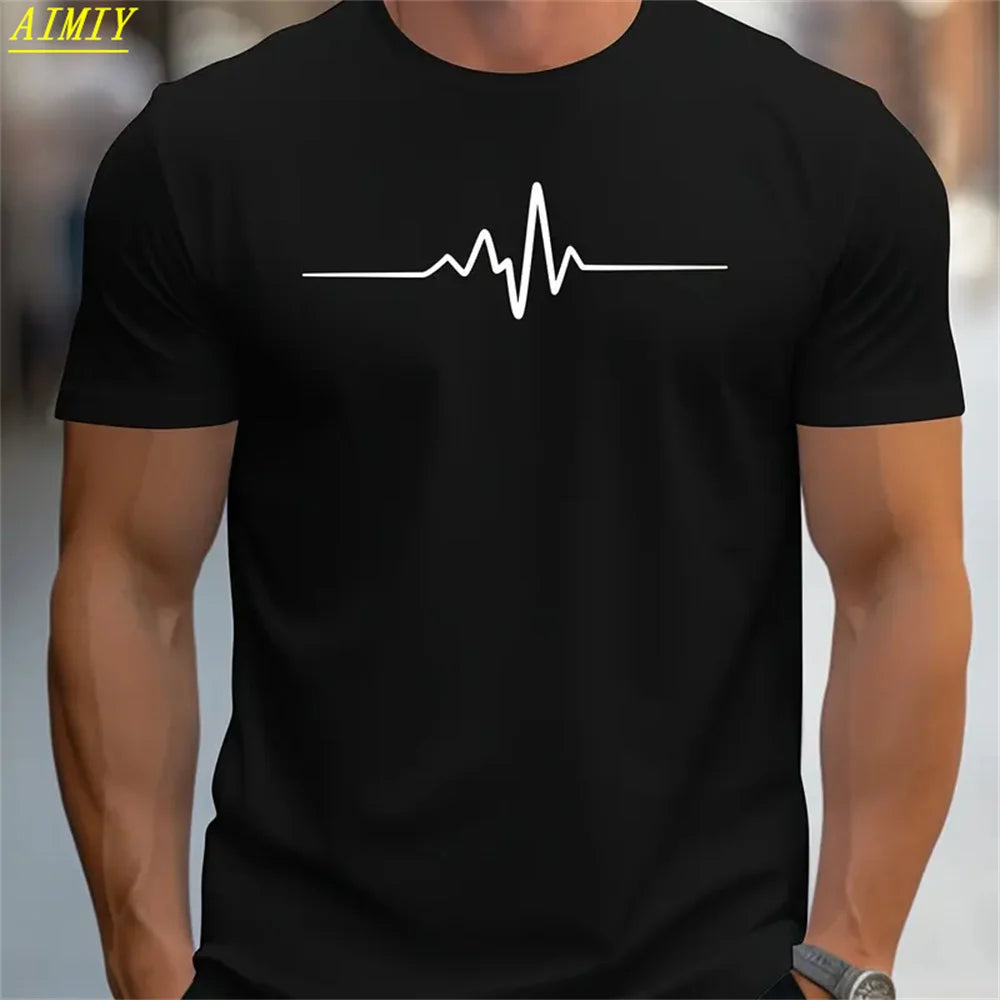 Summer Men's T-shirt Top Casual Loose Fit Oversized T-shirt PARI Letter Pattern Printed Round Neck Short Sleeved Homme Vêtement - Free Item.