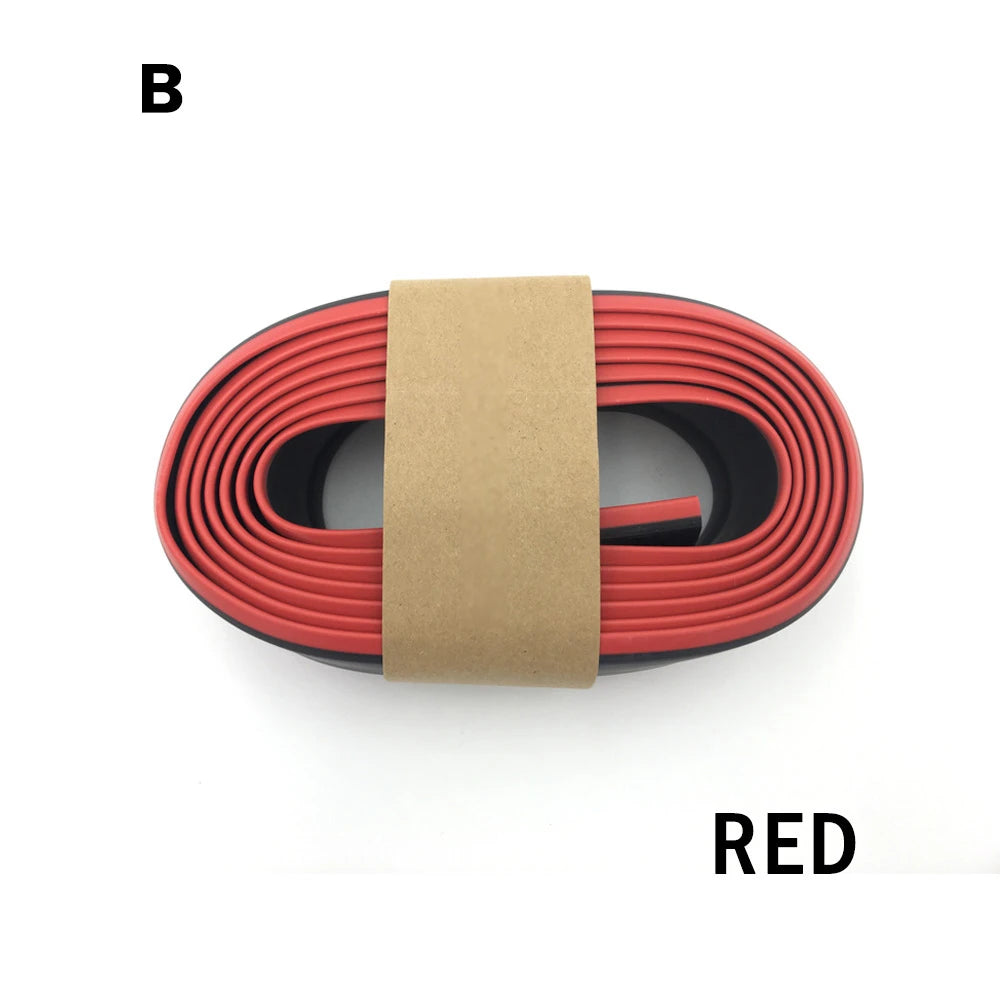 2.5M Car Bumper Lip Stickers Car Front Bumper Lip Rubber Car Bumper Guards Lip Mouldings Splitter Chin Body Auto Bumper Exterior