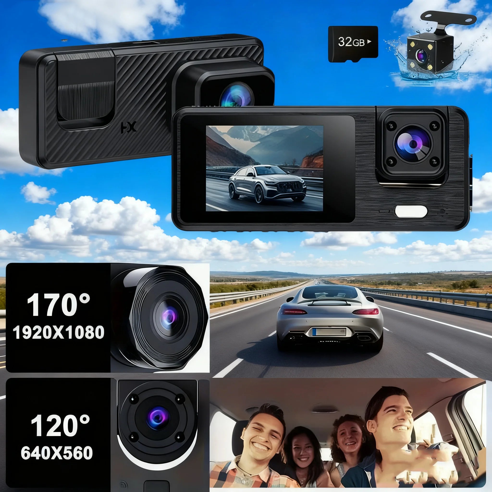 2 Camera Dash Cam For Car Camera 1080P Video Recorder  Car DVR Front Rear View Camera Night Vision Black Box Car Accessories