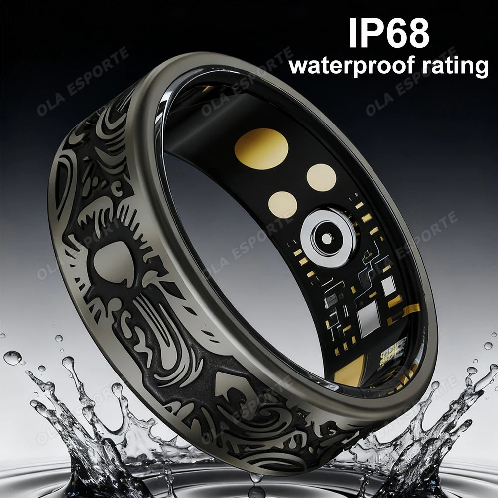 New Retro Smart Ring Health Tracker With Blood Pressure/Oxygen/Heart Rate Monitor Sleep & Sports Tracking Waterproo Fashion Ring