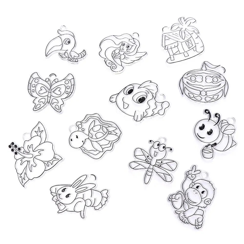 Cartoon Animals Painting Crafts Art Craft Window Painting  Filing Drawing Board Sun Catcher Hanger Suncatchers Craft