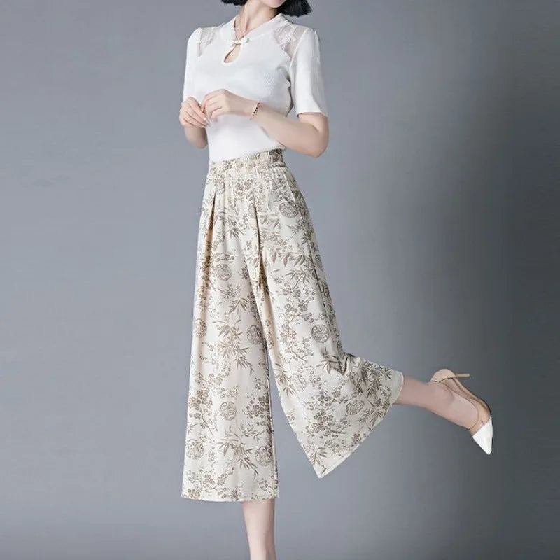 Chinese Style Women's Pants Chic And Elegant New In All Medium Original Clothing Trends 2025 Elastic 90s G Fluid Female Trousers