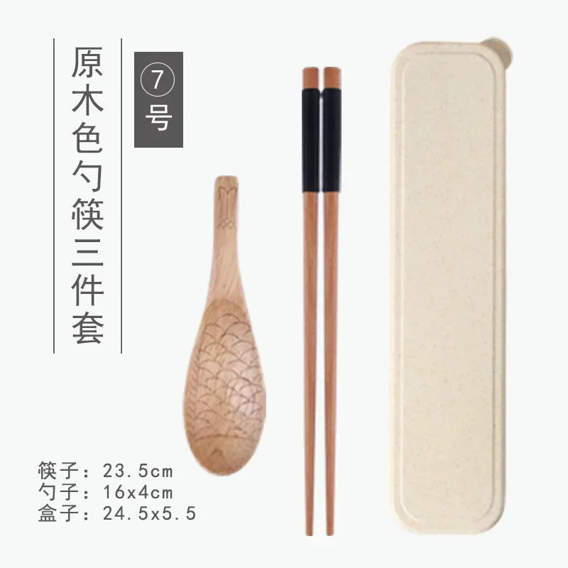 Handmade Dinnerware Cutlery for Kitchen, Wooden Spoon & Fork Dinner Kit for Rice, Soups, Cereal, Home Tableware - Free Item